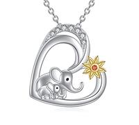 NTALJC Animal Necklace Silver Cat Dog Dinosuar Elephant Pendant Necklace Cute Animal Jewellery Gift for Women