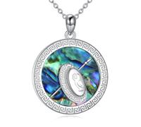 NTALJC Athena/Poseidon/Artemis Necklace Mitologia greca collana Silta 14k Paperino a pendente abalone bianco per uomini