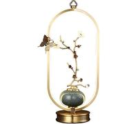 NTALJC Bedside Lamp All Copper Base for Bedroom Ceramics for Living Room Butterfly Led Desk Plum Decoration