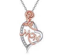 NTALJC Collana argentata madre bambino/madre figlia/infinito/cuore/rosa collana dono di gioielli per donne