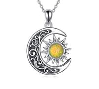 NTALJC Collana da sole e luna placcata Luna d'argento e collana stella Sun Regali di gioielli lunari per adolescenti femminili ...