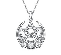 NTALJC Collana lunare Crescent Crescent Moon Serbone Star Charm Pentagram collana per donne