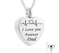 NTALJC Collane di urna per uomini, donne d'argento con elettrocardiogramma d'argento che dono incisi per donne e uomini