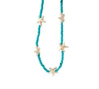 NTALJC Eleganti turchesi Turquoising Chirker Sea Star Star a sospensione Lunghezza regolabile Neckchaifor Womeinspired Jewelry