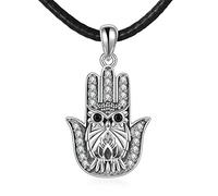 NTALJC Eule/Totenkopf/Elefant Hamsa Hand Halskette Anhänger Kette für Frauen Damen Mädchen