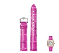 NTALJC Genuine Leather Watch Straps For Cartier Tank Santos Watcheband With Pin Buckle