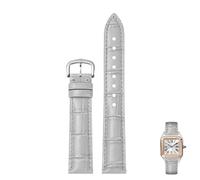 NTALJC Genuine Leather Watch Straps For Cartier Tank Santos Watcheband With Pin Buckle