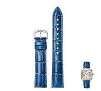 NTALJC Genuine Leather Watch Straps For Cartier Tank Santos Watcheband With Pin Buckle
