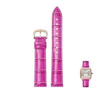 NTALJC Genuine Leather Watch Straps For Cartier Tank Santos Watcheband With Pin Buckle