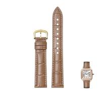 NTALJC Genuine Leather Watch Straps For Cartier Tank Santos Watcheband With Pin Buckle