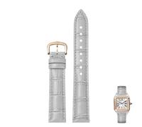 NTALJC Genuine Leather Watch Straps For Cartier Tank Santos Watcheband With Pin Buckle