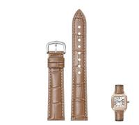 NTALJC Genuine Leather Watch Straps For Cartier Tank Santos Watcheband With Pin Buckle