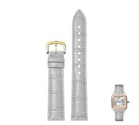 NTALJC Genuine Leather Watch Straps For Cartier Tank Santos Watcheband With Pin Buckle