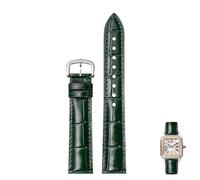 NTALJC Genuine Leather Watch Straps For Cartier Tank Santos Watcheband With Pin Buckle