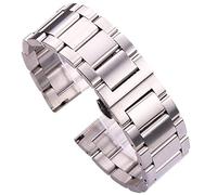 NTALJC Guarda la fascia cinturino 316L in acciaio inossidabile Blue Silver Women Men Metal End Links 18 20 21 22mm 23mm 24mm