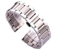 NTALJC Guarda la fascia cinturino 316L in acciaio inossidabile Blue Silver Women Men Metal End Links 18 20 21 22mm 23mm 24mm