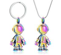 NTALJC Keepsake Portachiavi Urne per ceneri umane/animali domestici gioielli cremazione in acciaio inox portachiavi ciondolo uomo personalizzato