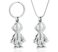 NTALJC Keepsake Portachiavi Urne per ceneri umane/animali domestici gioielli cremazione in acciaio inox portachiavi ciondolo uomo personalizzato