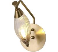 NTALJC Lampada a muro europea Lampada da comodino Night Light, moderno semplice paralume in vetro del paradiso per la decorazione della casa in rame Apparecchiatura illuminata
