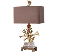NTALJC Lampada da scrivania American Luxury a forma di corallo in resina Crystal Light Creative Hotel Study Room Room House Restauranti Tavolo da caffè Villa Club Decoratlighting Freet (Brown)