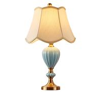 NTALJC Lampada da tavolo in stile europeo Lampada da comodino per camera da letto Lampada da tavolo calda in ceramica americana Lampada da studio per camera da letto (Colore : A Size : 35x60cm)