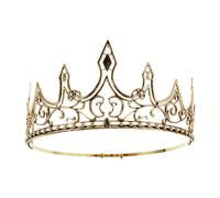 NTALJC Medieval King Crown Men Tiara Retro Royal Hair Accessory for Prom Night, Wedding Day, Cosplay Costume, Prince Birthday and Regal Themed Parties