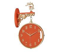 NTALJC Modern Wall Clock Double Sided, Fashion Deer Decor Double-Sided Hanging Clocks, 3D Rotating Wall Watch Mute Movement Clock, Wall-Mounted Decorative Home Art Decor