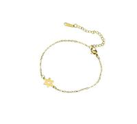 NTALJC Nuovi sei braccialetti a doppia catena a doppia catena in acciaio a sospensione a ciondolo di fiore di petali per donne e uomini alla moda.