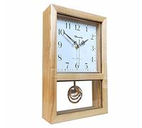 NTALJC Orologio a pendolo a pendolo a pendolo a parete in legno massiccio, 1492,8 scansione del movimento del quarzo, utilizzata per soggiorno, mensola del camino, decorazione della camera da letto