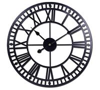 NTALJC Oversized Wall Clock Silent Non-Ticking Metal Roman Numerals Modern Decorative Wall Clock for Living Rooms, Offices, Bars, Hotels Wall Decoration for Living Room 60CM Gold Decoration