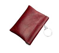 NTALJC Portafoglio portachiavi in pelle con anello Portamonete di design con tasca lunga Donna Uomo Portamonete piccolo Porta carte Portachiavi Custodia per auricolari Moda (Colore : Red)
