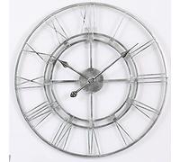 NTALJC Retro Wall Clock, Silent Non Ticking Vintage Large Black Wall Clock with Roman Numerals, for Living Room Garden Bedroom Kitchen Office Lounge Hotel Garden Decor 60CM Retro color Decoration
