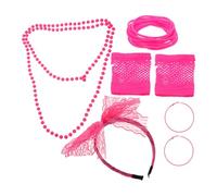 NTALJC Set di accessori alternativi a fascia per la scena retrò di cassa per la festa festiva maschera per occhiali di plastica rosea