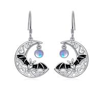 NTALJC Silver Butterfly Dragonfly Bumble Bee Bat Cat Bunny Axolotl Highland Cow Frog Sloth Snake Dragon Dinosaur Dangle Dangly Drop Charm Earrings Insect Jewellery Gifts for Women