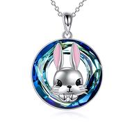 NTALJC Silver Butterfly Dragonfly Hummingbird Axolotl Bunny Cat Dog Frog Guinea Turtle Turtle Highland Horse Wolf Sermaid Phoenix Unicorn Collane a sospensione Gioielli Animali Regali per le donne