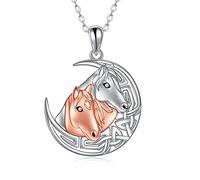 NTALJC Silver Butterfly Dragonfly Hummingbird Axolotl Bunny Cat Dog Frog Guinea Turtle Turtle Highland Horse Wolf Sermaid Phoenix Unicorn Collane a sospensione Gioielli Animali Regali per le donne