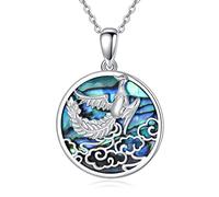NTALJC Silver Butterfly Dragonfly Hummingbird Axolotl Bunny Cat Dog Frog Guinea Turtle Turtle Highland Horse Wolf Sermaid Phoenix Unicorn Collane a sospensione Gioielli Animali Regali per le donne