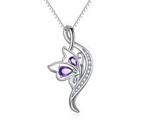 NTALJC Silver Butterfly Dragonfly Hummingbird Axolotl Bunny Cat Dog Frog Guinea Turtle Turtle Highland Horse Wolf Sermaid Phoenix Unicorn Collane a sospensione Gioielli Animali Regali per le donne