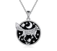 NTALJC Silver Butterfly Dragonfly Hummingbird Axolotl Bunny Cat Dog Frog Guinea Turtle Turtle Highland Horse Wolf Sermaid Phoenix Unicorn Collane a sospensione Gioielli Animali Regali per le donne