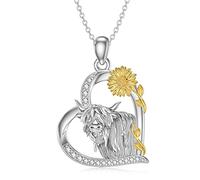 NTALJC Silver Butterfly Dragonfly Hummingbird Axolotl Bunny Cat Dog Frog Guinea Turtle Turtle Highland Horse Wolf Sermaid Phoenix Unicorn Collane a sospensione Gioielli Animali Regali per le donne