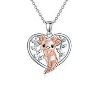 NTALJC Silver Butterfly Dragonfly Hummingbird Axolotl Bunny Cat Dog Frog Guinea Turtle Turtle Highland Horse Wolf Sermaid Phoenix Unicorn Collane a sospensione Gioielli Animali Regali per le donne