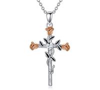NTALJC Silver Cross Evil Eye Hebrew Chai Moon Sun Claddagh Anchor Compass Stethoscope Tennis Racket Ballerina Mother Pendant Necklaces Jewellery Gifts for Women Girls