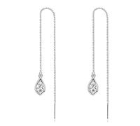 NTALJC Silver Threader Earring Dangle Drop Tassel Pull Through Earrings for Women