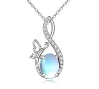 NTALJC Silver Unicorn/Elephant/Butterfly/Phoenix/Mermaid/Whale/Teddy Bear Cipcant Necklace Blue Crystal Animal Necklace per donne Gift per la gioia degli animali per donne