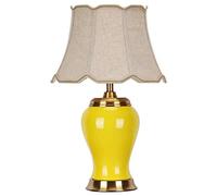 NTALJC tabella da scrivania a forma di vaso scrivania in ceramica, bottone di scrivania libreria libreria s e27 lettura/giallo-1/40 * 65 cm (colore: giallo-1, dimensione: 40 * 65cm)
