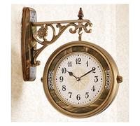 NTALJC Wall Clock Double Sided, Indoor Hanging 3D Rotating Bracket Clocks, Watch Mute Movement Clock, Wall-Mounted Decorative Home Art Decor