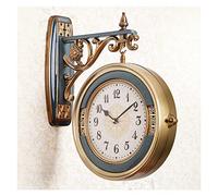 NTALJC Wall Clock Double Sided, Indoor Hanging 3D Rotating Bracket Clocks, Watch Mute Movement Clock, Wall-Mounted Decorative Home Art Decor