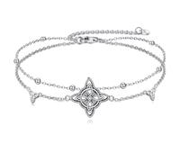 NTALJC Witches Silver Witches Knot/Butterfly/Dragonfly Bracciale d'argento Luck Irish Celtic Celtic Moon Charm Bracciale Triquetra Wicca Magia gioielli per donne Regali