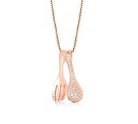 NTALJC Zirconia da donna a forma di cucchiaio per figlia color argento, 46,5 cm, per feste e vacanze