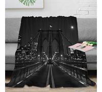 NTBSDVKDO stampa 3D bridge view plaid termico microfibra biancheria da letto compatto coperta da pisolino anti-pilling per studenti durante lo studio Urban skyline 70×80inch(180x200cm)